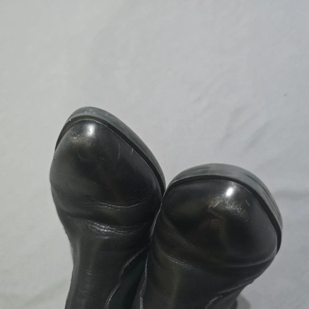 Pikolinos Vergel Western Ankle Boots 39 8.5 Black LeatherPointed Toe Block Heel